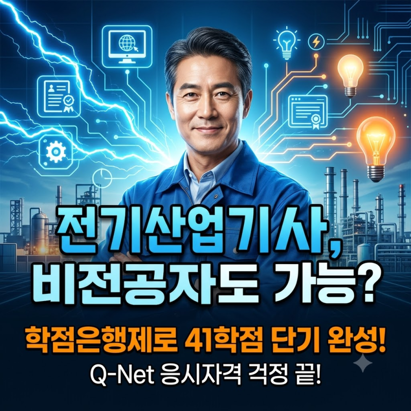 전기산업기사 비전공자 응시자격 학점은행제 "41학점만 채우면 시험 볼 수 있을까?" 15주 단기....