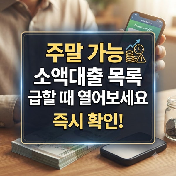 주말 가능 소액대출 목록, 급할 때 열어보세요