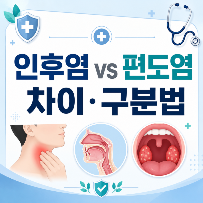 인후염과 편도염 차이, 목이 아플 때 어떻게 구분할까?