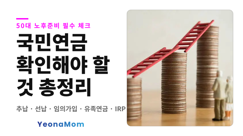 국민연금 확인해야 할 것 총정리｜추납·선납·임의가입·유족연금·IRP