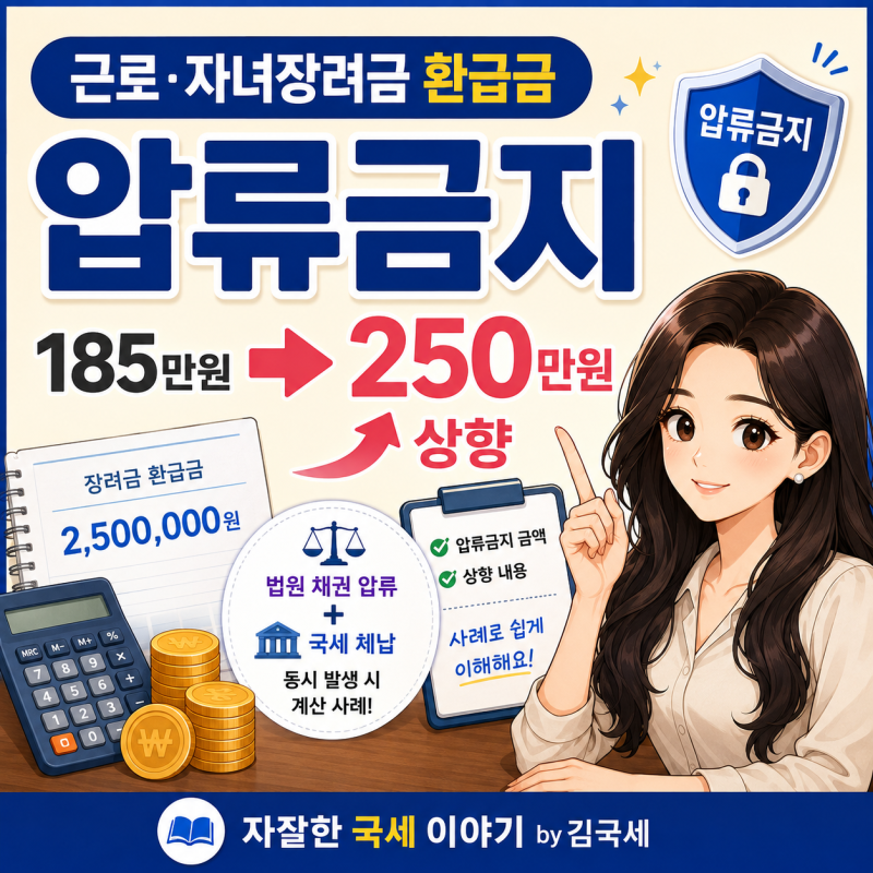 근로장려금 자녀장려금 환급금 압류금지 185만원 → 250만원