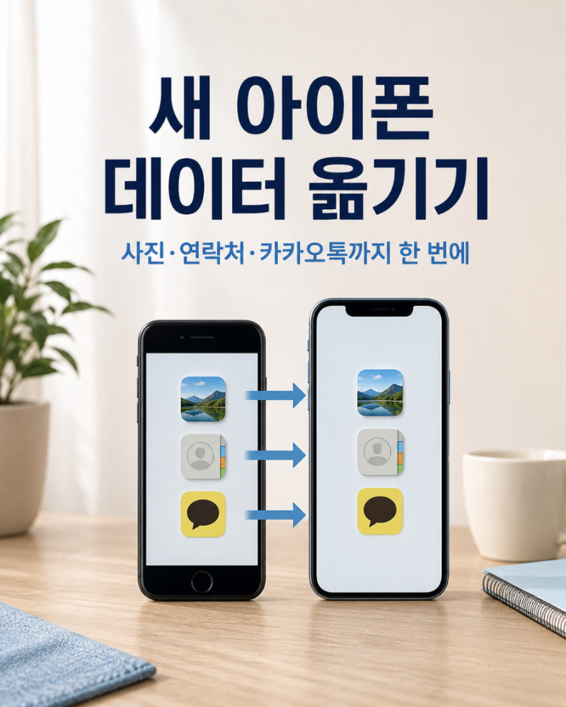 새 아이폰 데이터 옮기는 방법｜사진·연락처·카카오톡까지 한 번에