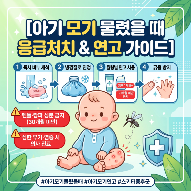 아기 모기 물렸을때 연고 선택법과 개월별 기피제 사용 기준