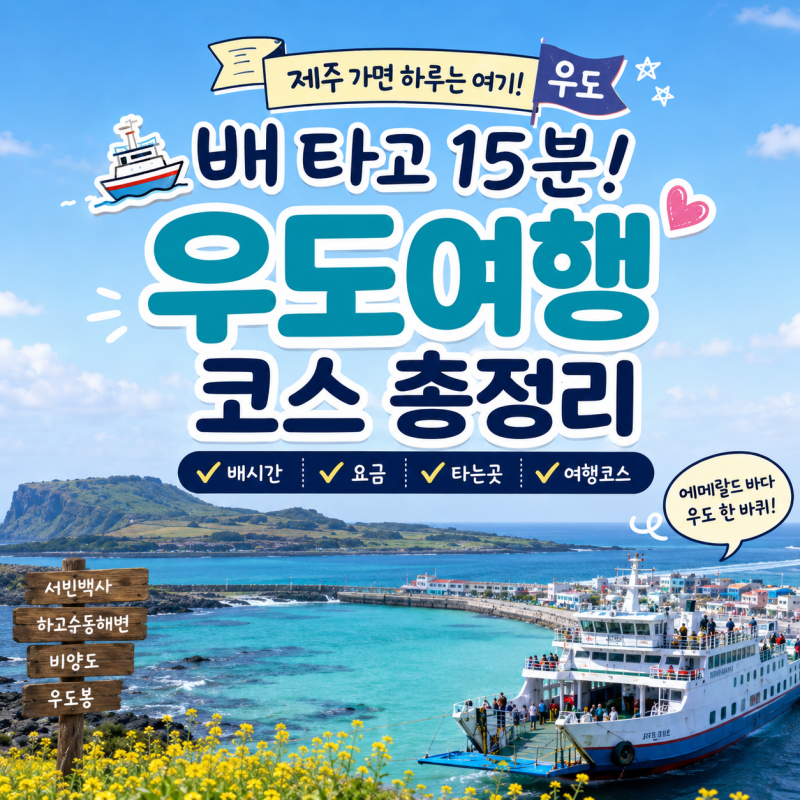 제주 가면 하루는 여기! 배 타고 15분 우도여행 코스 총정리