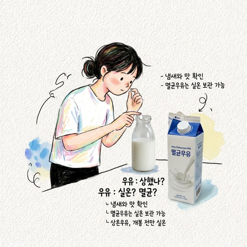 상했는지 확인하는 법과 실온에 두는 기준 우유 멸균우유 차이