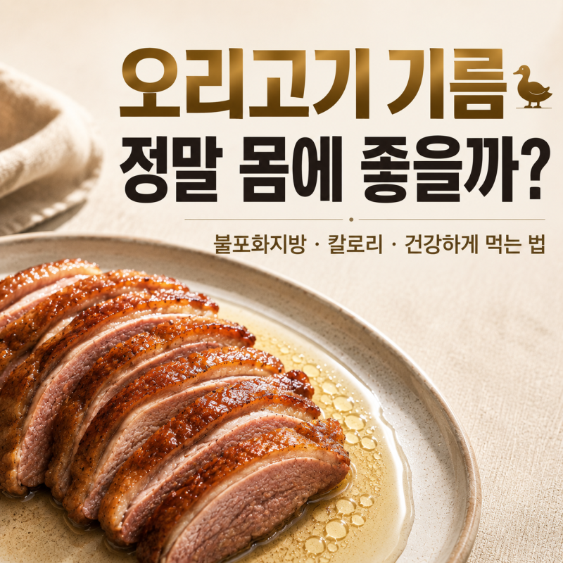 [오리고기기름은] 정말 몸에 좋을까? 불포화지방·칼로리·건강하게 먹는 법
