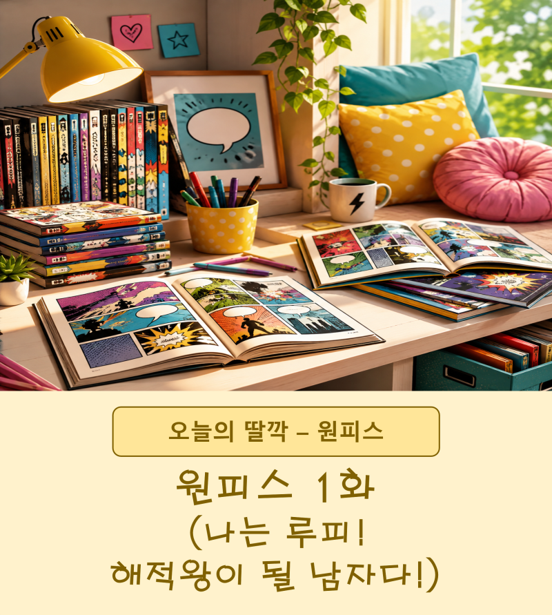 [오늘의딸깍_원피스] 원피스1화 애니 나는 루피! 해적왕이 될 남자다!(만화책, ONEPIECE, 루피, ....