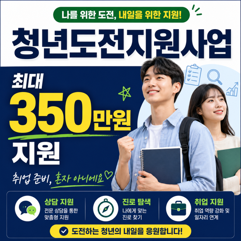 2026 청년도전지원사업 최대 350만원! 취업 쉬고 있다면 확인하세요