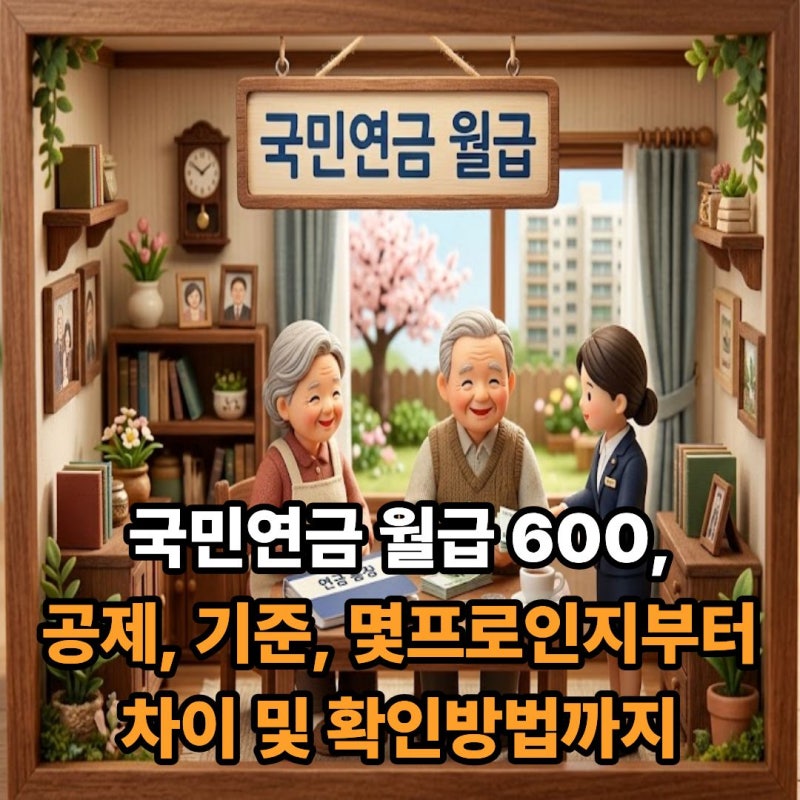 국민연금 월급 600, 공제, 기준, 몇프로인지부터 차이 및 확인방법까지