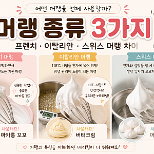 머랭 종류 3가지｜프렌치·이탈리안·스위스 머랭 차이