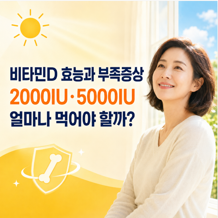 비타민D 효능과 부족증상, 하루 권장량은 2000IU·5000IU 중 얼마일까?