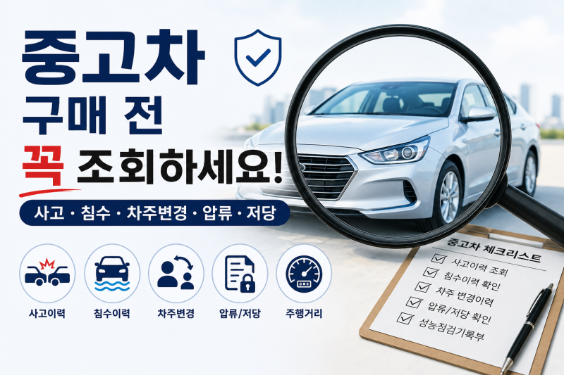 중고차 구매 전 사고이력 조회, 차주 변경부터 할부금리·취득세까지