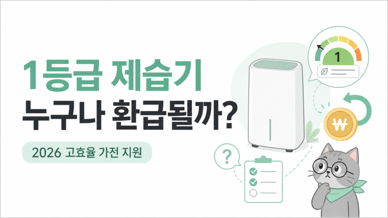 2026 제습기 환급제품, 1등급이면 누구나 받을 수 있을까?