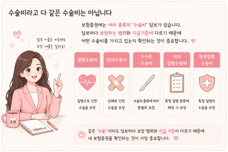 질병수술비와 1~5종 수술비 차이｜수술하면 둘 다 받을 수 있을까?