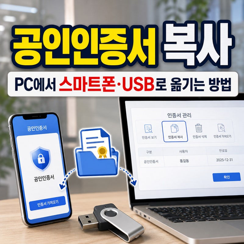 공인인증서 복사, PC에서 스마트폰·USB로 옮기는 방법