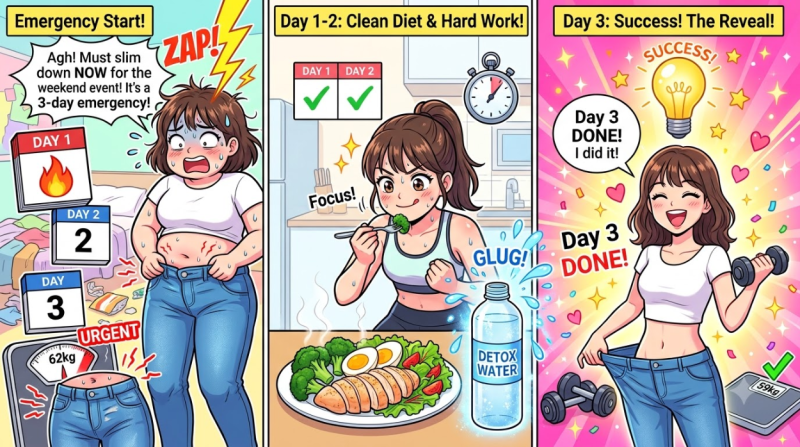 3일 만에 -3kg? 급찐급빠 디톡스 식단 및 운동 루틴