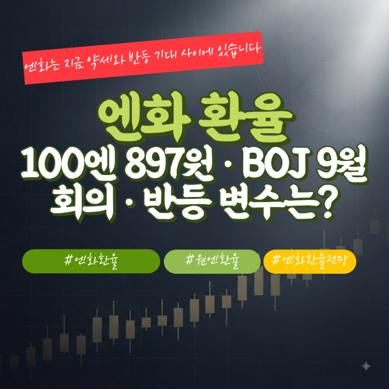 엔화 환율 전망, 9월 17일을 주목하는 이유 | 100엔에 897원, 지금 환전해도 될까?