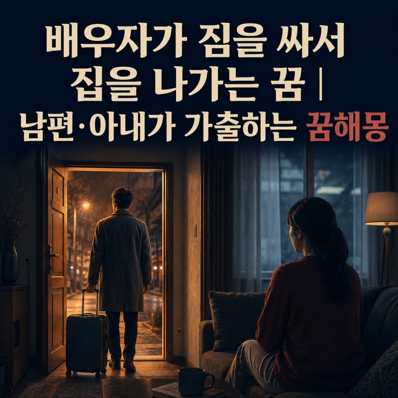 배우자가 짐을 싸서 집을 나가는 꿈｜남편·아내가 가출하는 꿈해몽