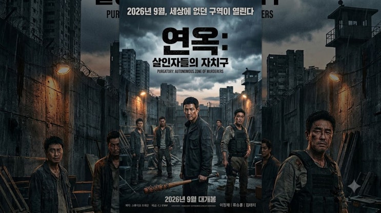 *영화 <b>연옥</b>, 살인마들의 자치구역 2026년 9월 개봉 정보.
