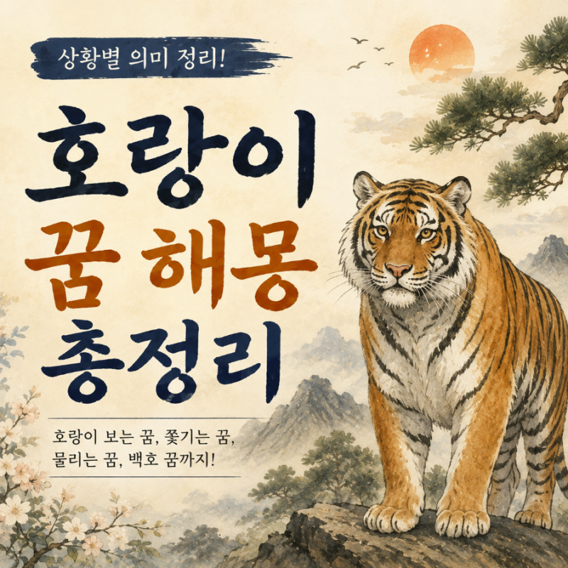 [해몽] 호랑이 꿈 해몽 총정리｜호랑이 보는 꿈, 쫓기는 꿈, 물리는 꿈, 백호 꿈까지 상황별 ....