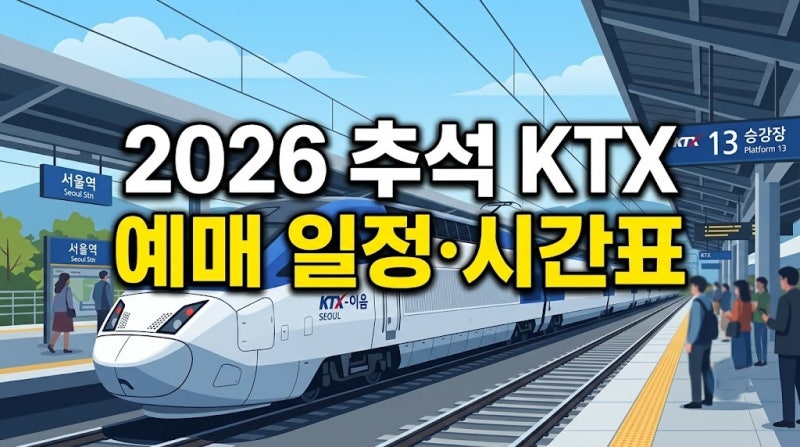 2026년 추석 KTX 예매 날짜 및 노선별 시간표 결제 기한 안내