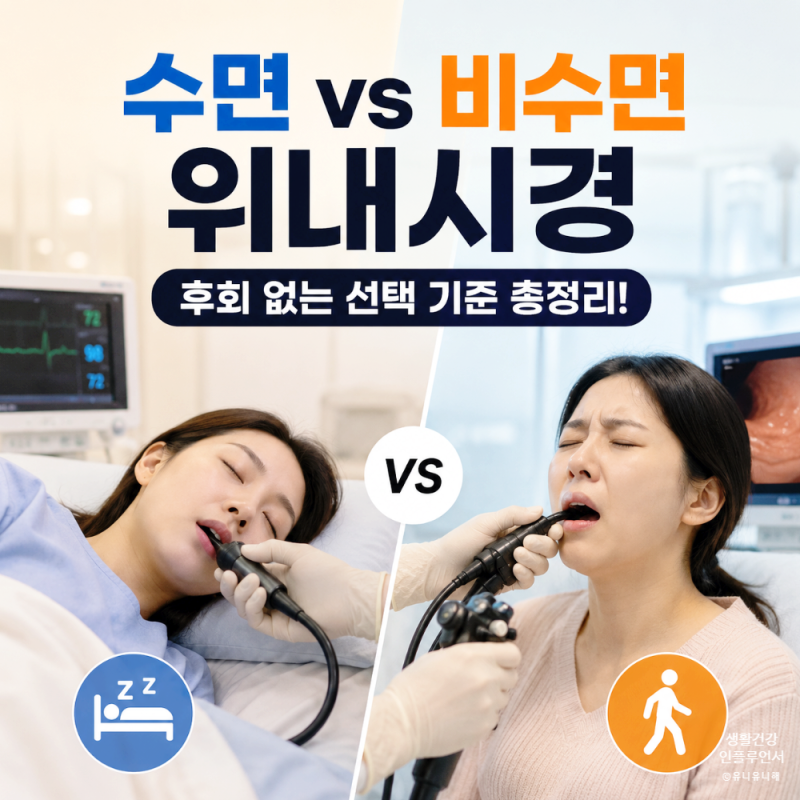비수면 위내시경 많이 힘들까? 위수면내시경과 통증, 회복시간 차이 정리