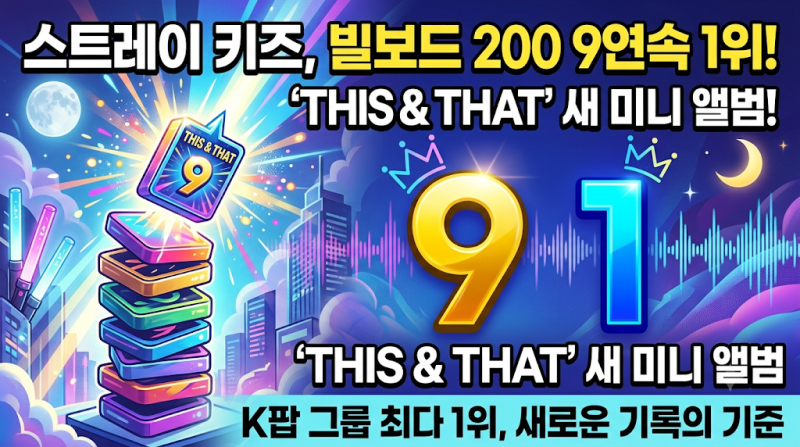 스트레이 키즈, 빌보드 200 ‘9연속 1위’…‘THIS & THAT’이 세운 새 기준