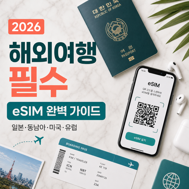 [2026 해외여행 필수 준비물] 전 세계 eSIM(이심) 완벽 추천 가이드: 일본·동남아·미주·유럽 비....
