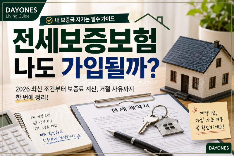 전세보증보험 나도 가입될까? 2026 HUG 조건부터 보증료까지 직접 계산