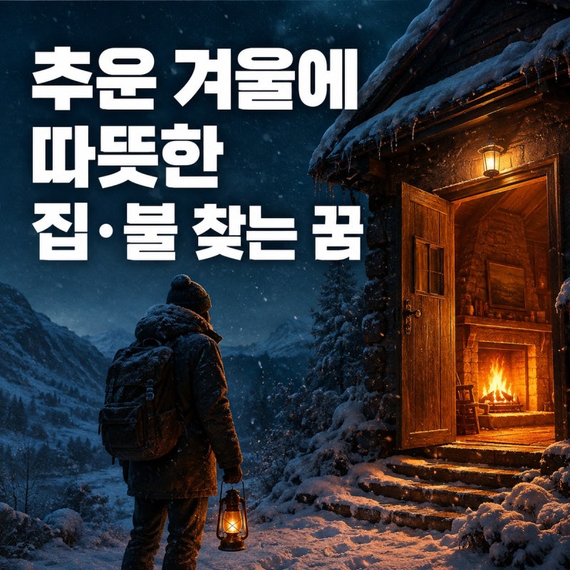 추운 겨울에 따뜻한 집과 불을 찾는 꿈 해몽｜보호·도움·회복의 의미
