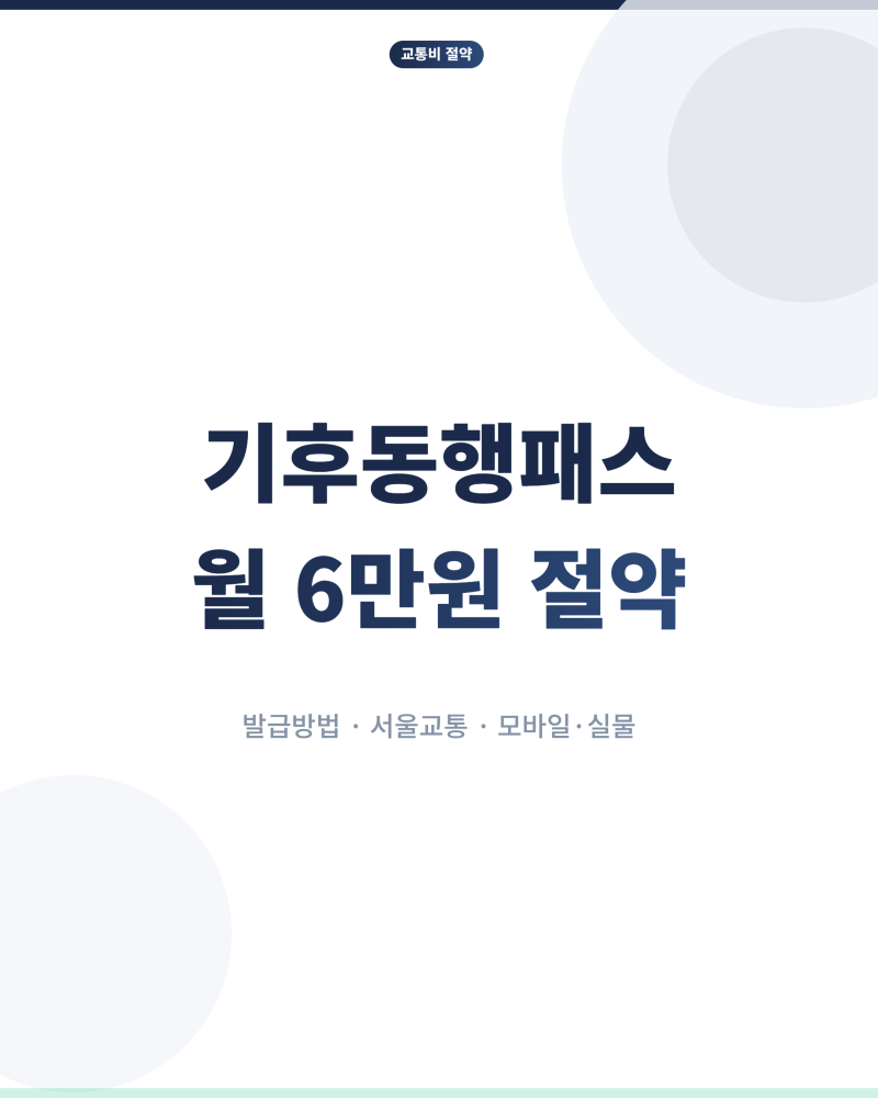 기후동행패스 발급방법, 알면 한 달 교통비 6만원 아낀다