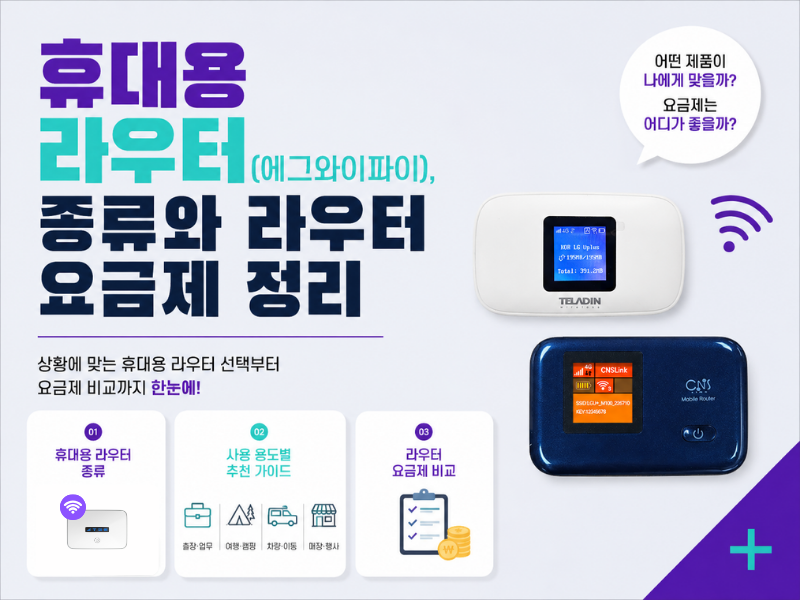 휴대용 라우터(에그와이파이) 종류와 라우터 요금제 정리