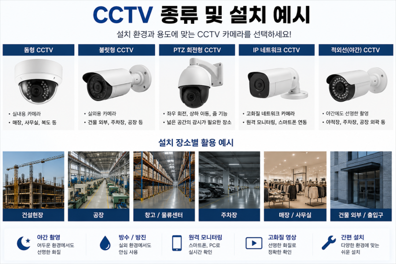 CCTV, CCTV카메라, 보안카메라, CCTV종류, CCTV추천, CCTV설치, 현장CCTV, 건설현장CCTV, 공장CCTV, 창고C....