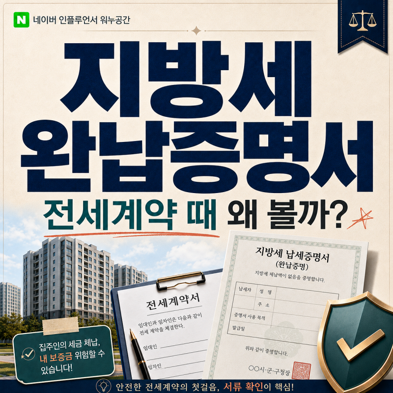 지방세완납증명서, 전세계약 때 왜 확인할까? 집주인 체납 확인하는 이유