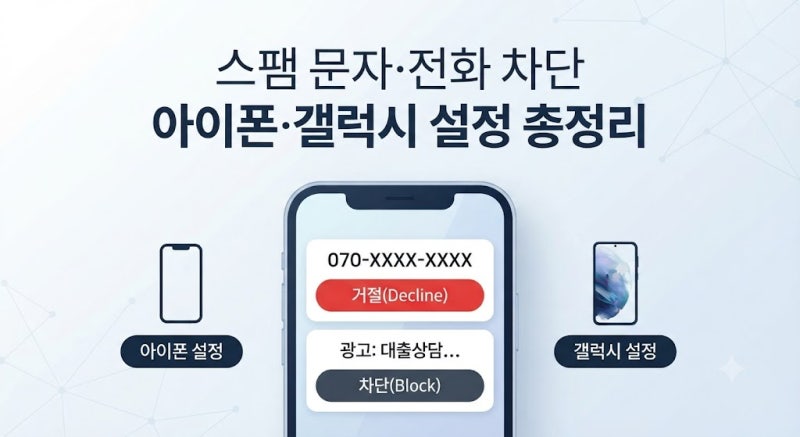 스팸 문자·전화 차단 방법 총정리｜안드로이드·아이폰 설정부터 신고까지