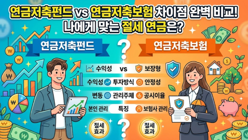 연금저축펀드 연금저축보험 차이점 완벽 비교! 나에게 맞는 절세 연금은?