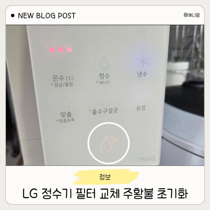 LG 정수기 필터 교체 주기부터 초기화까지 한 번에 정리