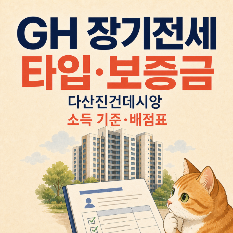 [GH 장기전세] 다산진건데시앙 타입별 평면도·보증금·소득 기준