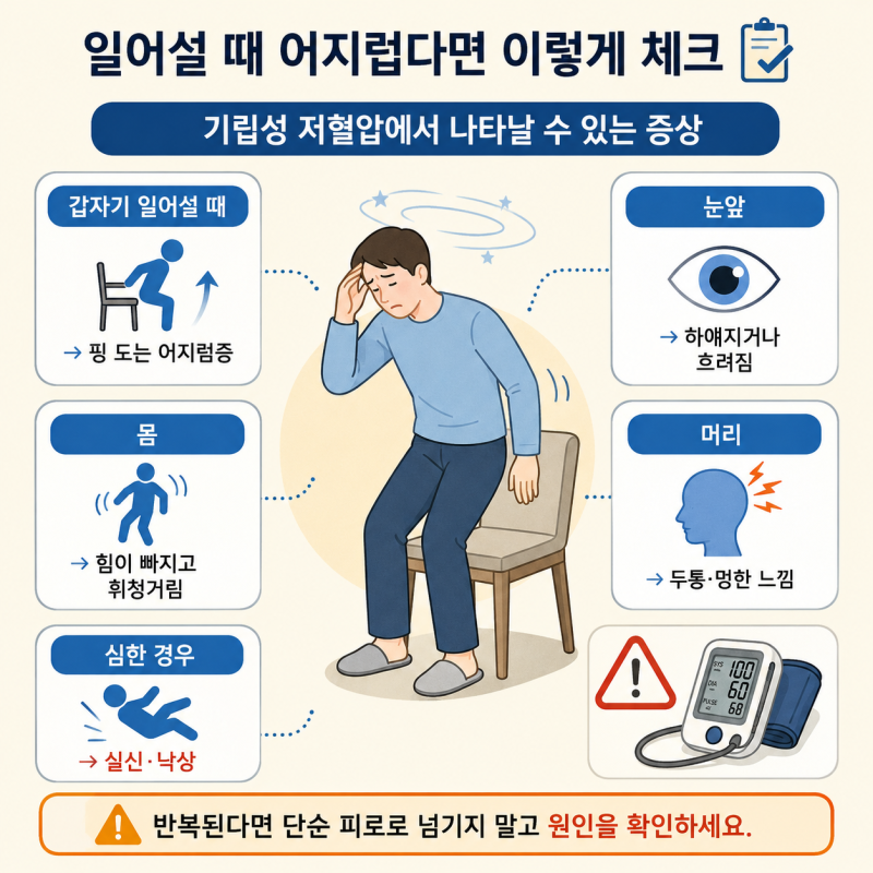 갑자기 일어날 때 어지러운 이유｜기립성 저혈압 증상과 병원 가야 할 때