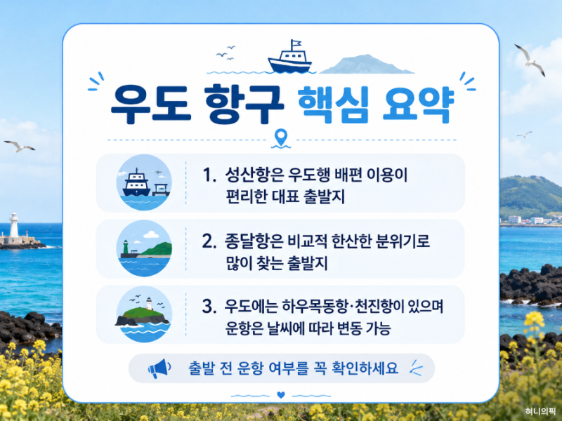 우도 배 시간 이것만 확인하세요
