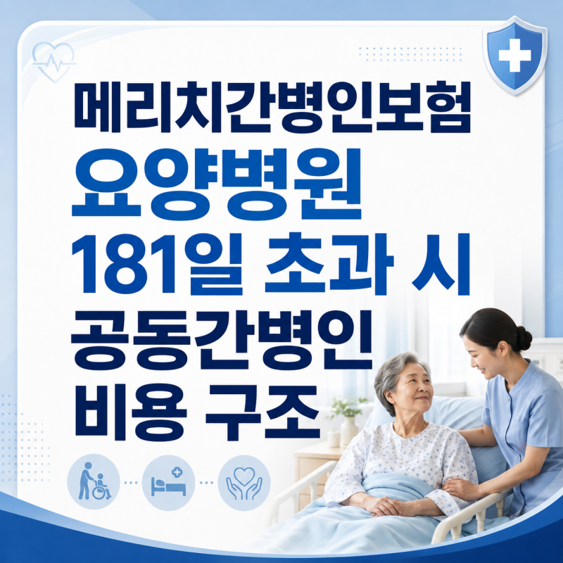메리츠간병인보험 요양병원 181일 초과 시 공동간병인 비용 구조