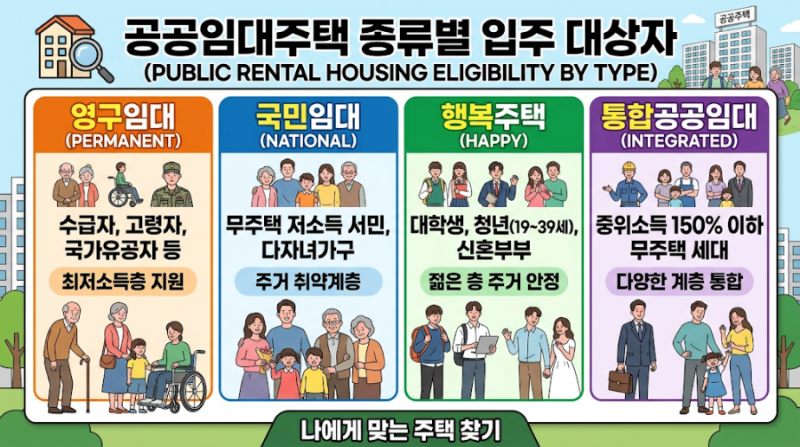 공공임대주택 공급유형별 대상조건 청약방법