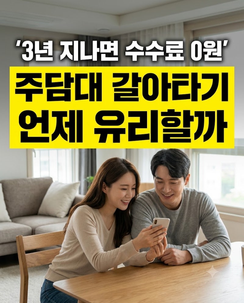 주담대 갈아타기 언제 유리할까, 3년 지나면 수수료 0원 (대환 앱·2026 DSR 주의)