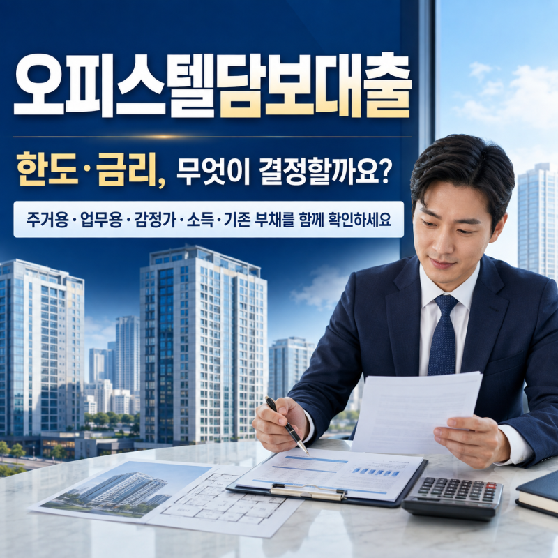 오피스텔담보대출 한도와 금리, 주거용·업무용 심사 차이부터 확인하세요