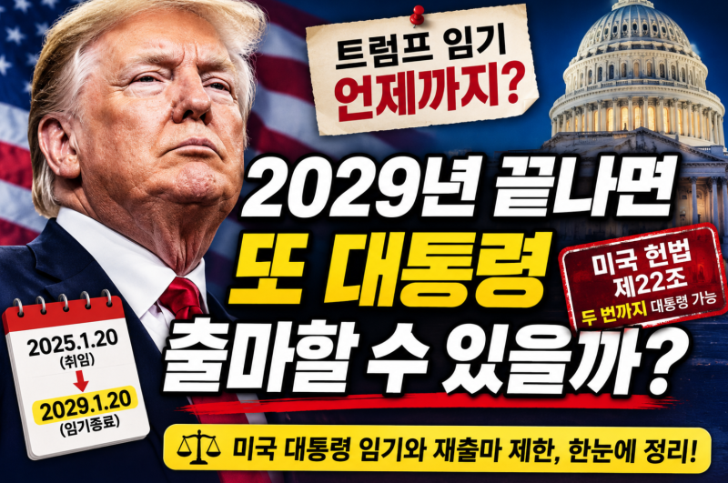 트럼프 임기 언제까지? 2029년 끝나면 또 대통령 출마할 수 있을까