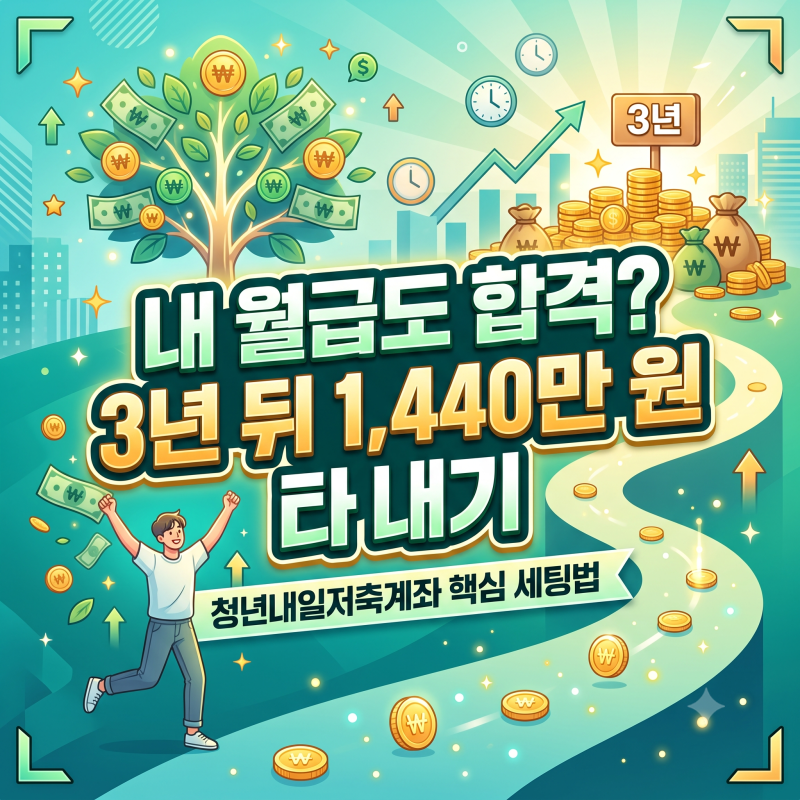 3년 뒤 1440만원? 청년내일저축계좌 중위소득 120% 확대 세팅법