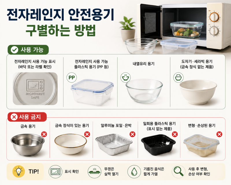 전자레인지 안전용기 구별하는 방법