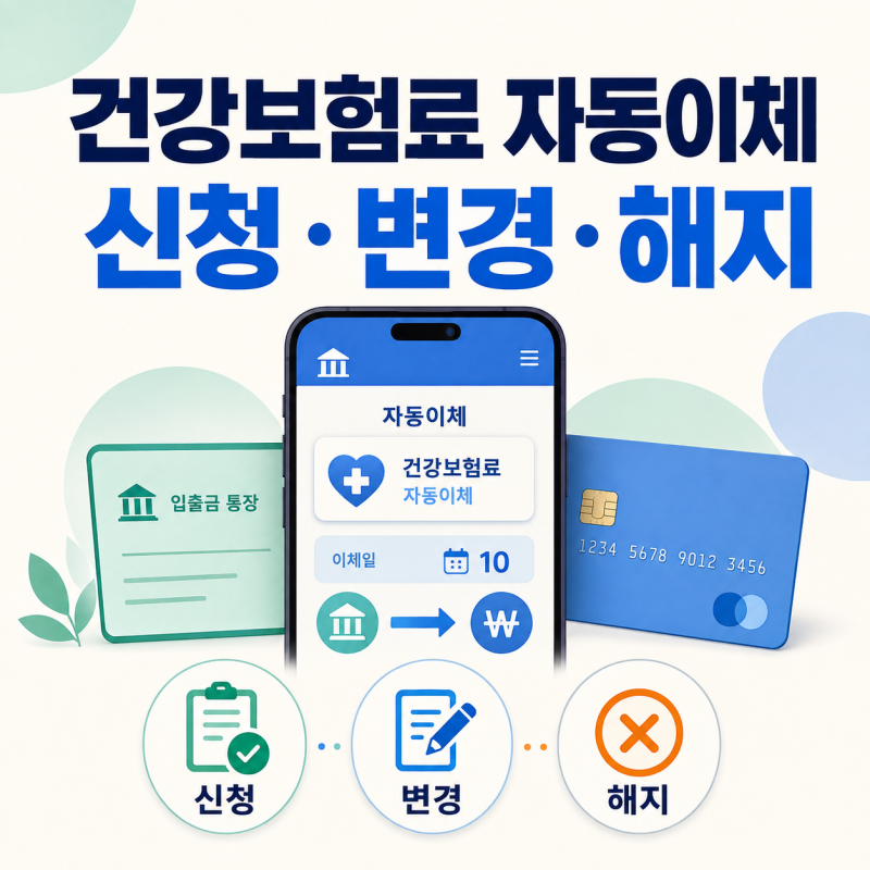 건강보험료 자동이체 신청·변경·해지 방법｜통장에서 계속 빠져나가기 전에 확인하세요