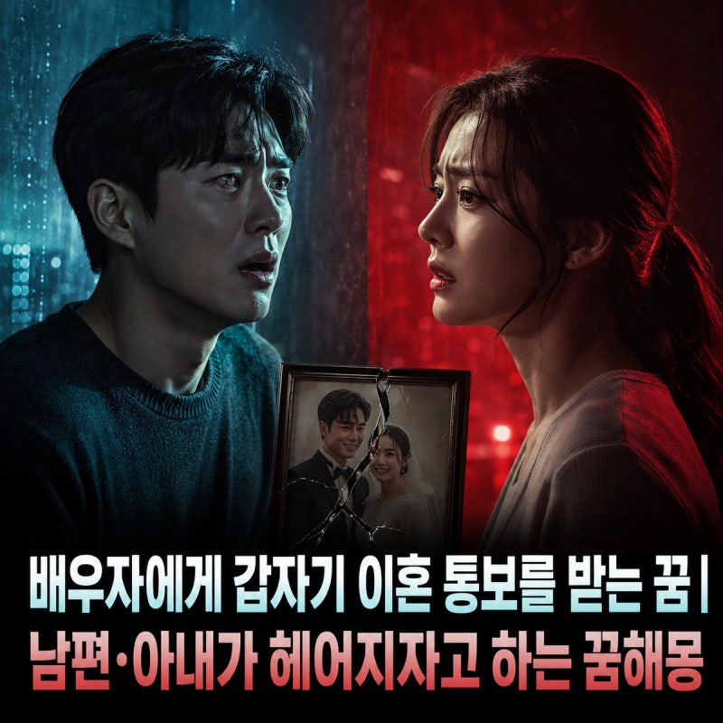 배우자에게 갑자기 이혼 통보를 받는 꿈｜남편·아내가 헤어지자고 하는 꿈해몽