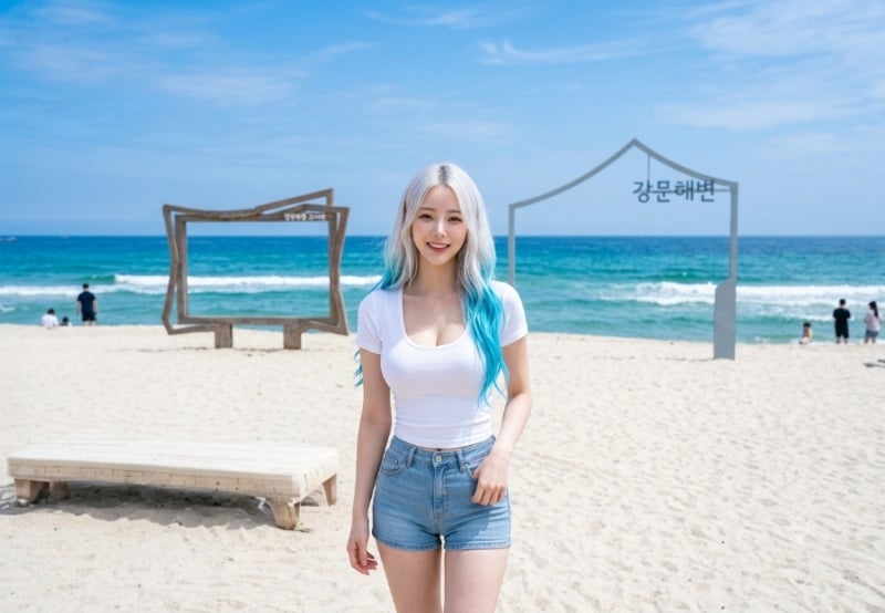 [강릉 여행] 에메랄드빛 바다와 감성 포토존 가득! 강릉 강문해변 직접 다녀온 후기 및 주차 ....